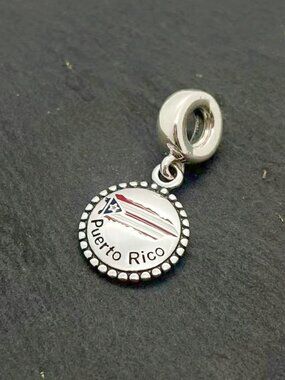 Pandora puerto rico flag Exclusive Charm Sterling Silver Dangle Charm Jewelry